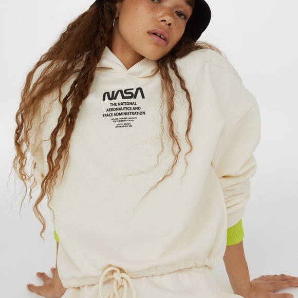 nasa hoodie white h&m